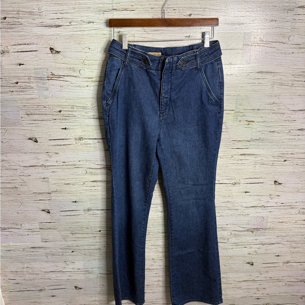 Pilcro Dark Blue Flare Jeans Anthropologie size 30